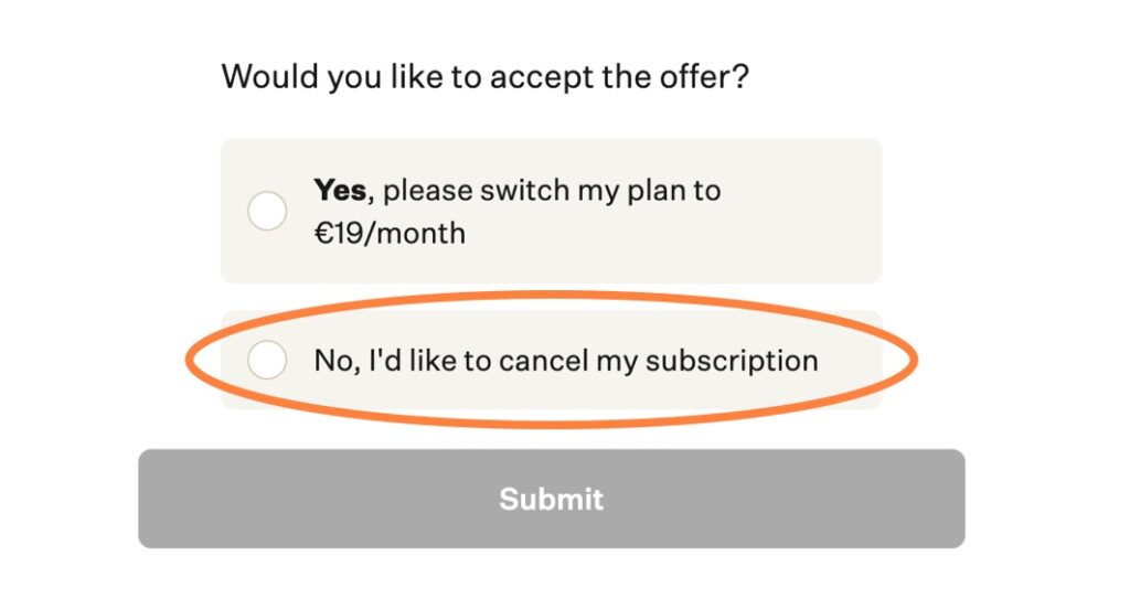 Cancel Noom Decline a offer to cancelyour subscription