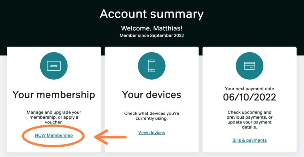NOW TV managing membership
