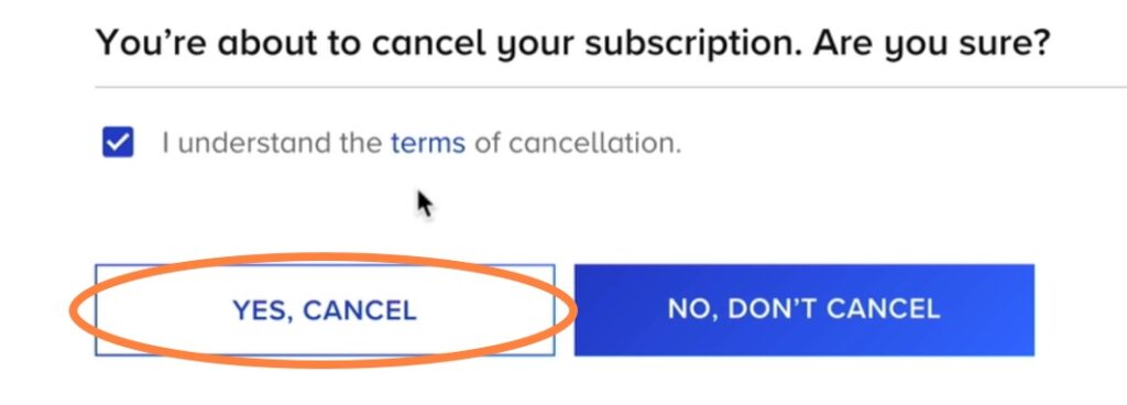 Paramount Plus accept the term of cancellation