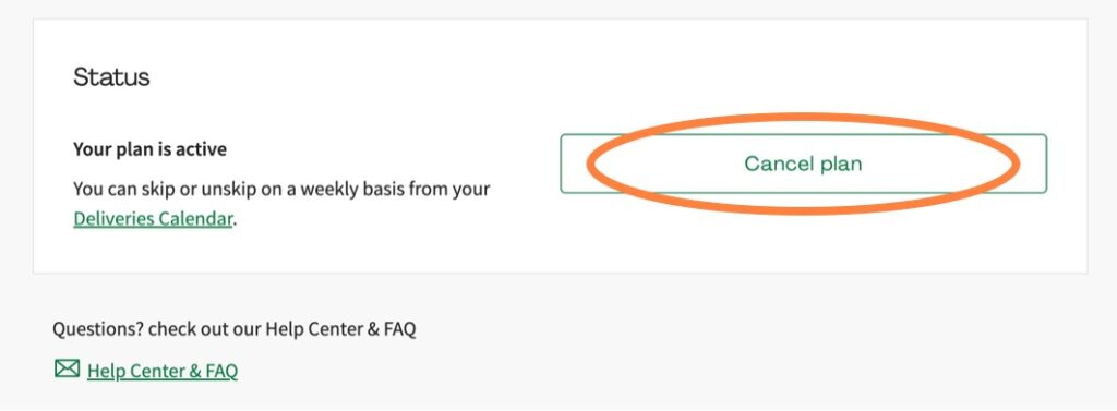 Manage HelloFresh subscription status