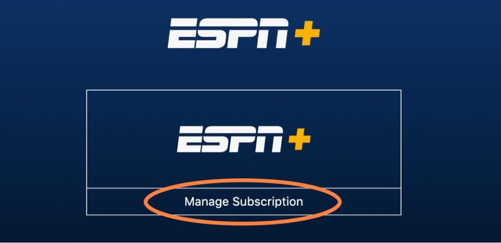 ESPN Plus Manage Subscription