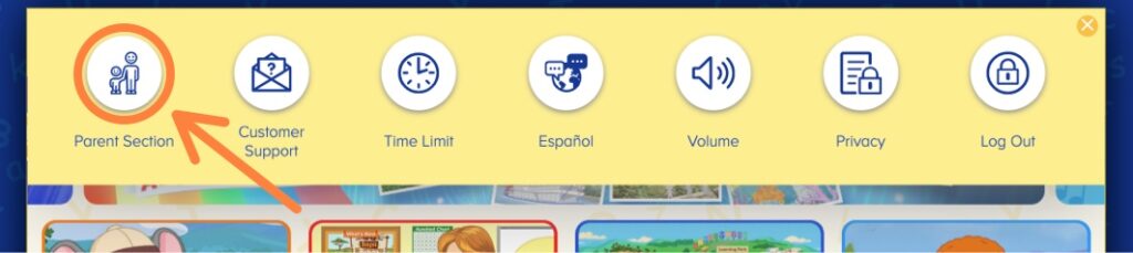 ABCMouse select parent section