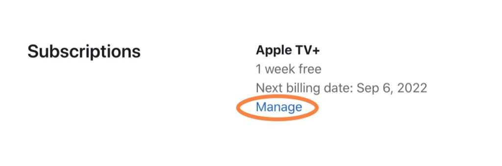 Cancel Apple TV subscription overview