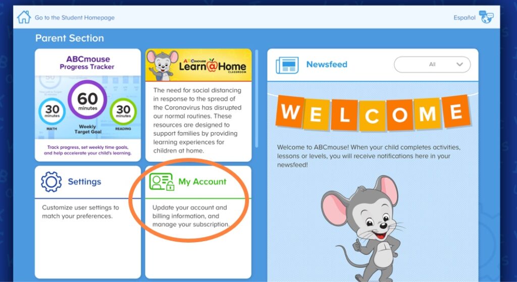 ABCMouse manage your account