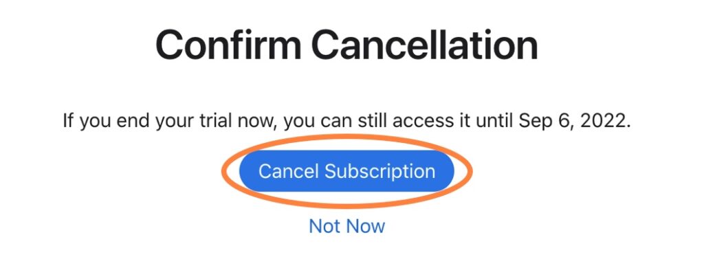 Confirm your Apple TV cancelation by clicking the Cancel Subscription button again