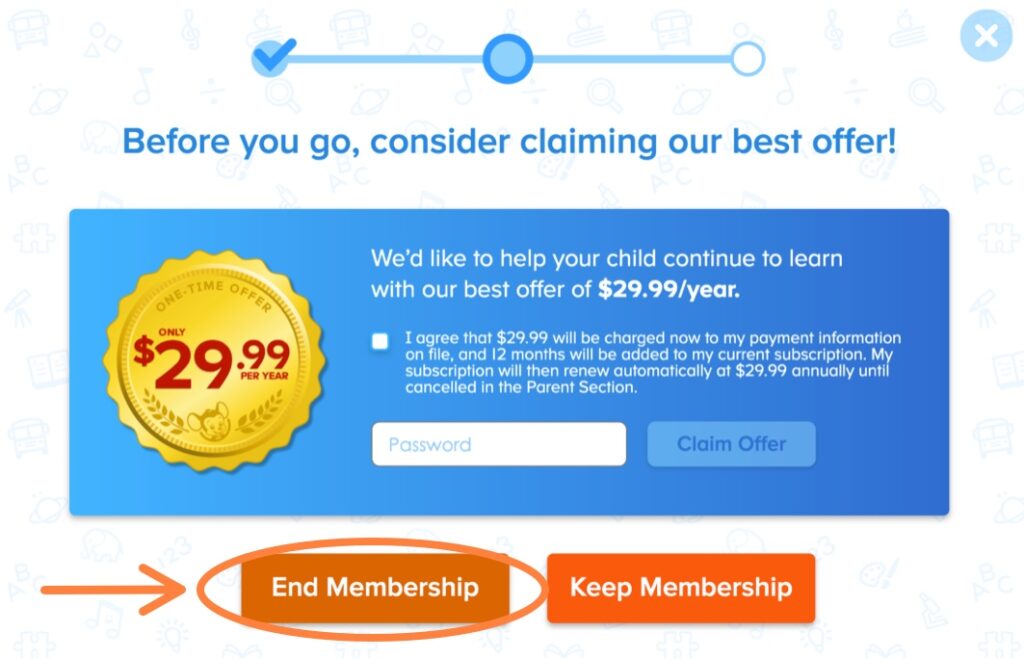 Cancel ABCMouse subscription confirm cancelation